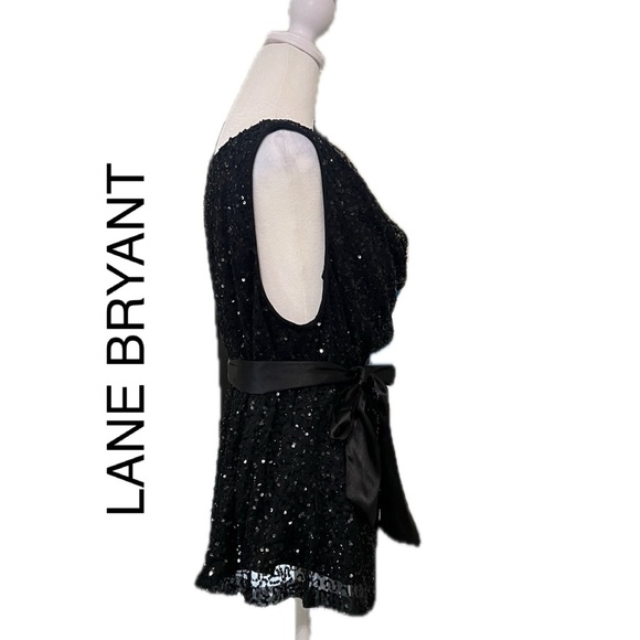 LANE BRYANT LADIES BLOUSE WITH TIE WAIST SIZE 16.  Bust 20” Length 24.5” - Picture 3 of 14